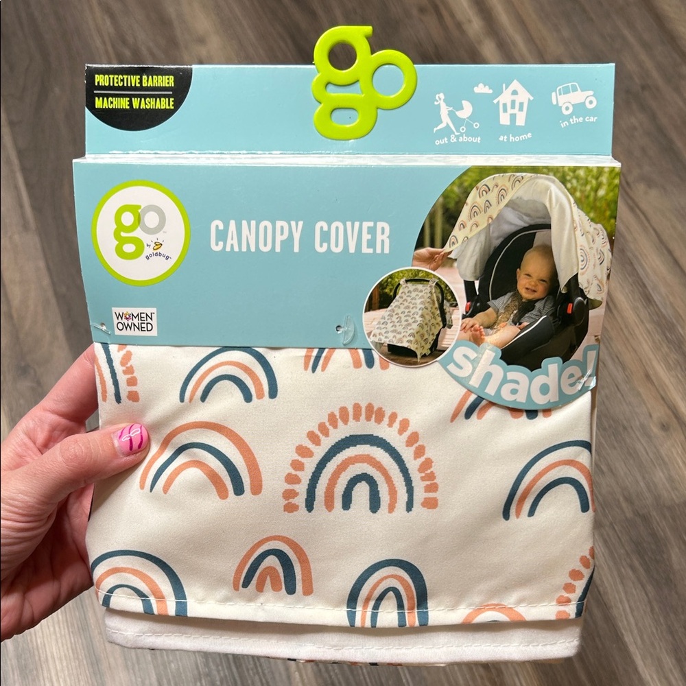 NWT Go by Goldbug Car Seat Canopy Rainbow